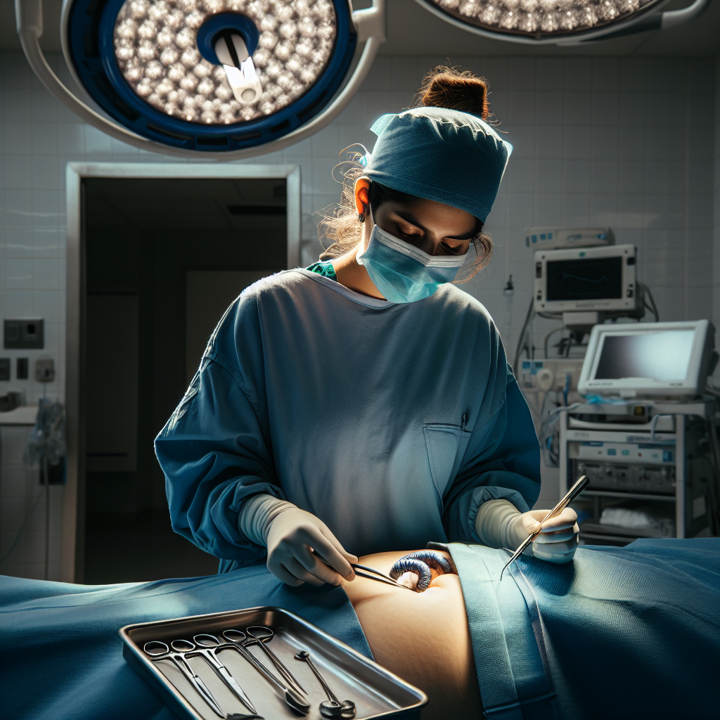 Gastrik bypass operasyonu, doktor ameliyat yapıyor
