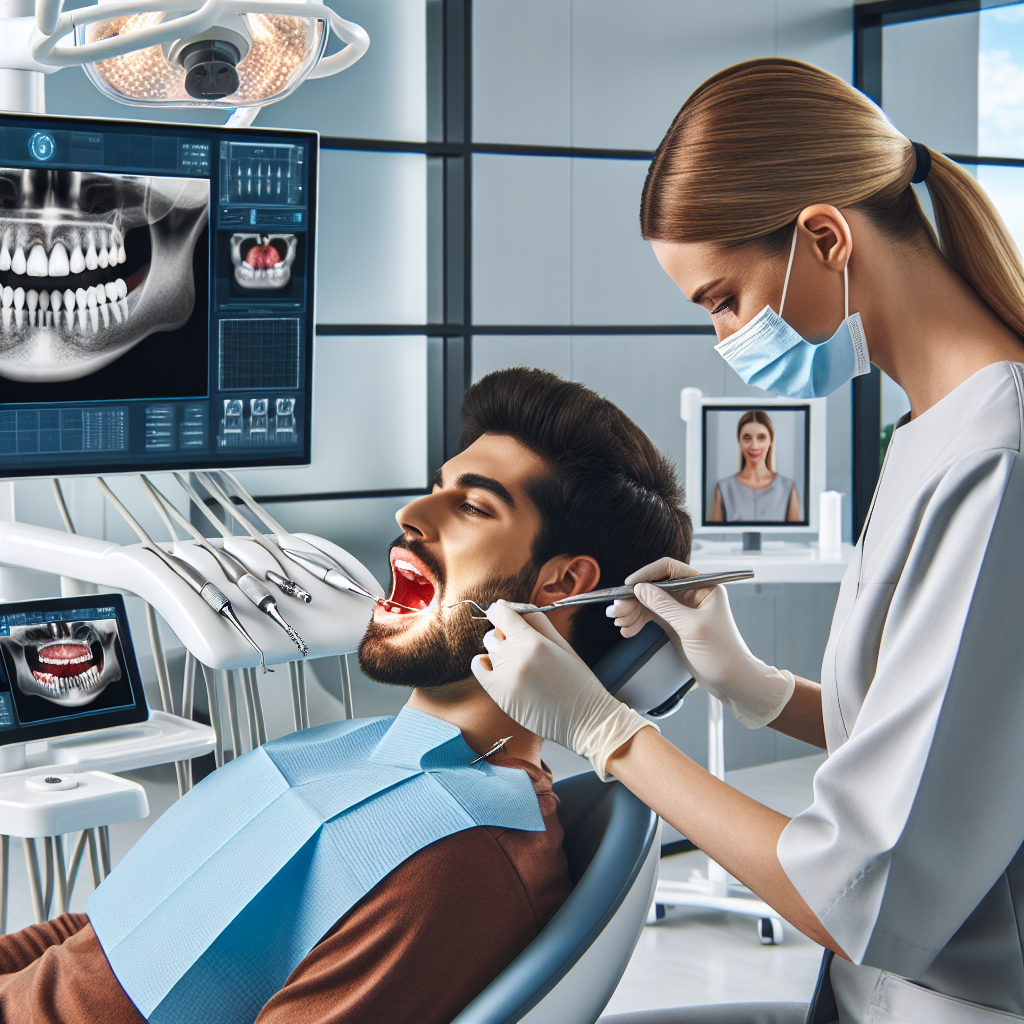 Antalya implant uygulaması sırasında uzman diş hekiminin çalışması.