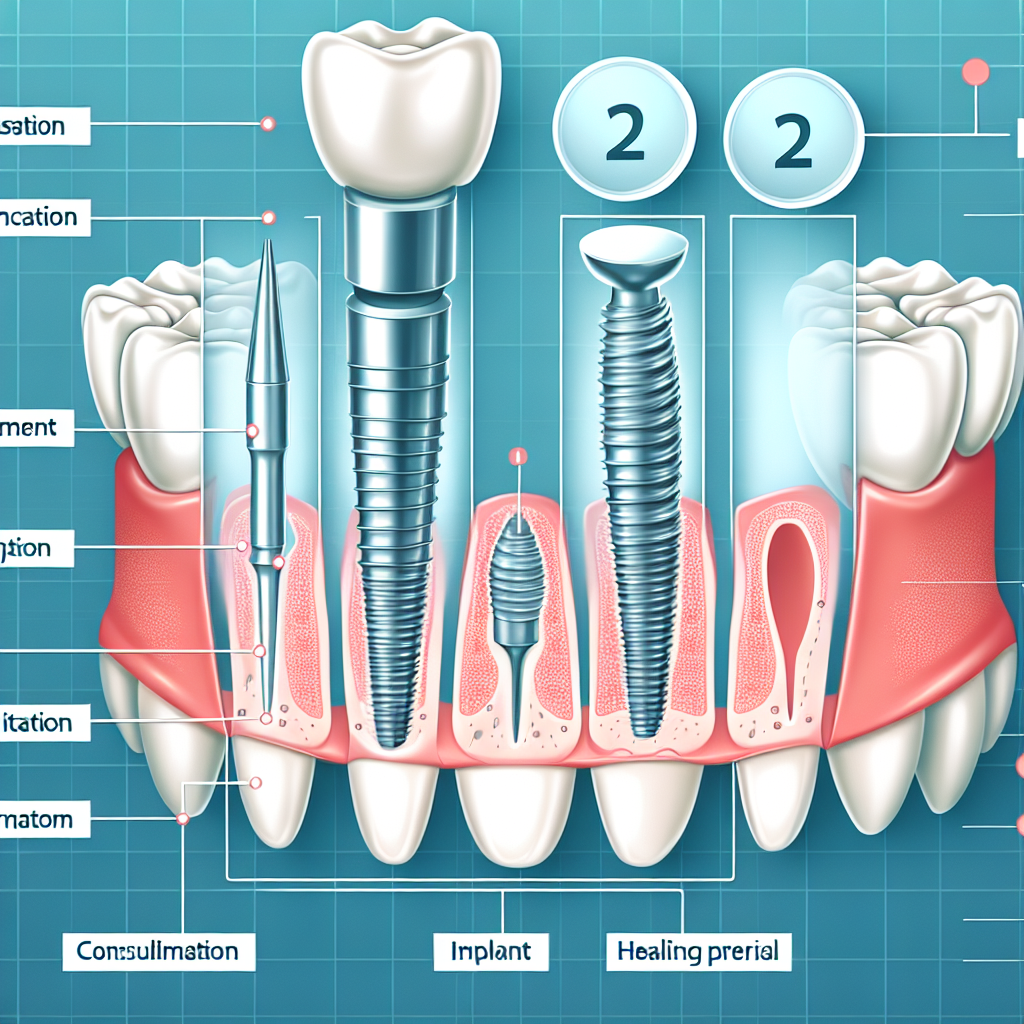 Diş implantı sonrası tedavi süreçlerini gösteren grafik