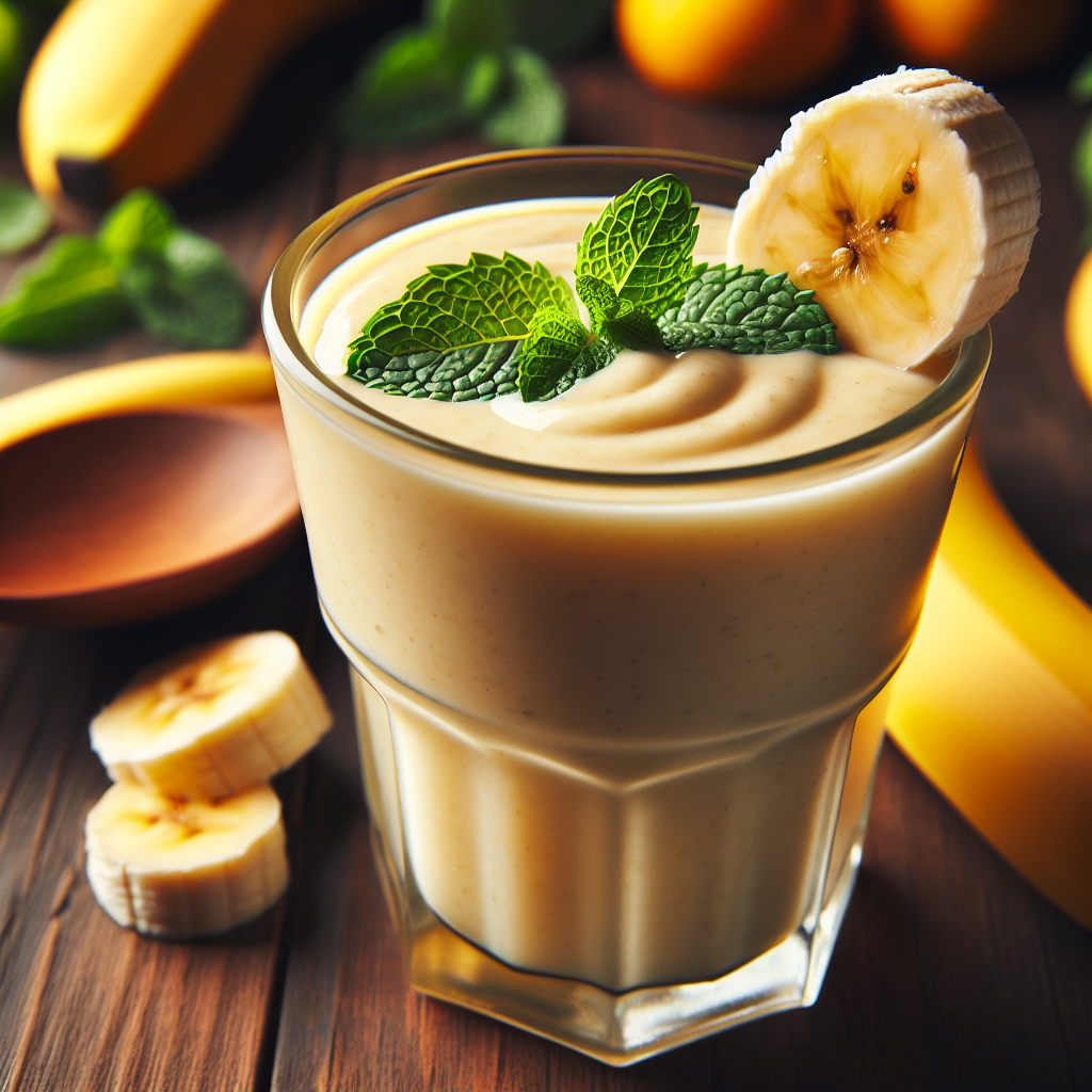 Muz ile yapılan sağlıklı smoothie, besleyici içecek